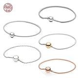 925 Sterling Silver Mini Bead Chain Snake Bone Bracelet for DIY Jewelry