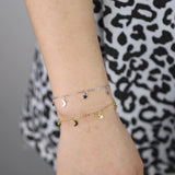 925 Silver Moon Star Lightning Choker Chain Necklace