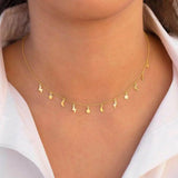 925 Silver Moon Star Lightning Choker Chain Necklace