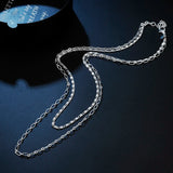 925 Sterling Silver Double Chain Necklace for Women