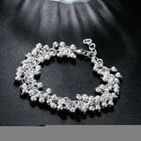 925 Silver Grape Bead Bracelet for Woman