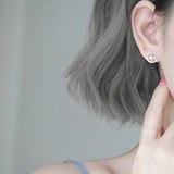 925 Silver Star Moon Flashing Earrings with Rhinestone - Sweet Student Jewelry
