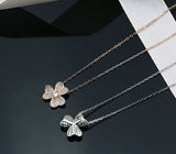 925 Silver Diamond Flower Clover Necklace Female Ins Clavicle Chain