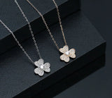 925 Silver Diamond Flower Clover Necklace Female Ins Clavicle Chain