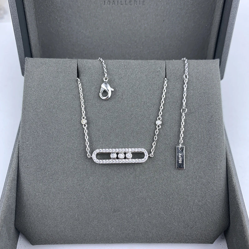 925 Silver Diamond Bracelet with Removable Beads