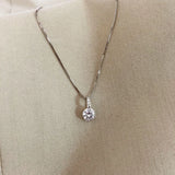 925 Silver Water Drop Necklace Zircon Pendant Jewelry