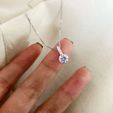 925 Silver Water Drop Necklace Zircon Pendant Jewelry