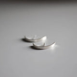 925 Sterling Silver Semicircle Stud Earrings for Women