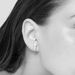 925 Sterling Silver Semicircle Stud Earrings for Women