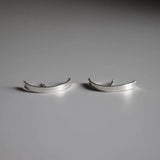 925 Sterling Silver Semicircle Stud Earrings for Women