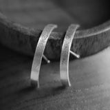 925 Sterling Silver Semicircle Stud Earrings for Women