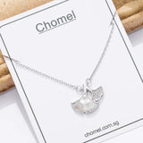 925 Silver Ginkgo Leaves Necklace Choker Light Fine Jewelry