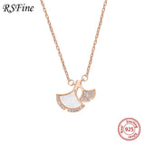 925 Silver Ginkgo Leaves Necklace Choker Light Fine Jewelry