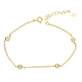 925 Silver Bracelet with CZ Delicate Chain Jewelry Set