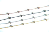 925 Silver Bracelet with CZ Delicate Chain Jewelry Set