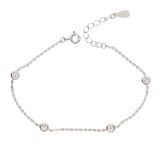 925 Silver Bracelet with CZ Delicate Chain Jewelry Set