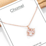 925 Silver Globe Necklace Flash Diamond Choker