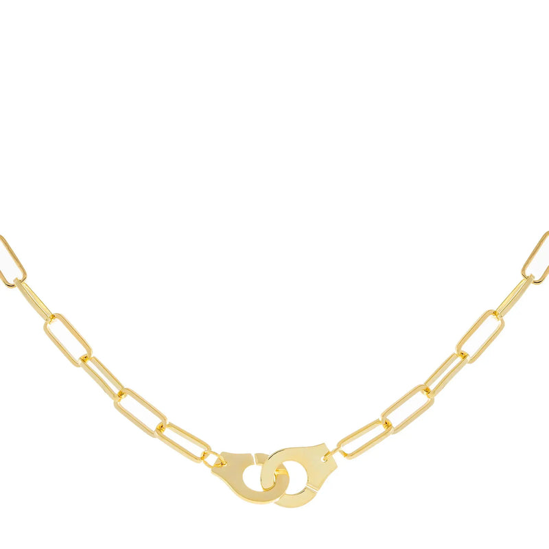 925 Silver Vermeil Handcuff Chain Necklace