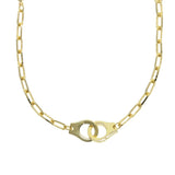 925 Silver Vermeil Big Open Link Chain Hand Cuff Necklace