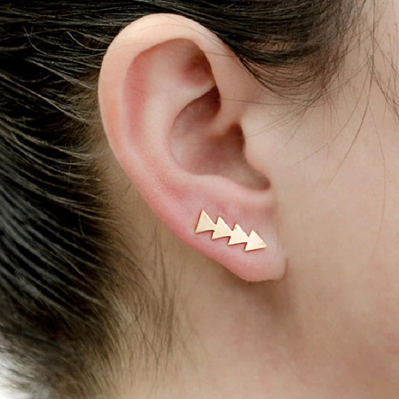 925 Silver Earrings Triangle Ear Clip Jewelry