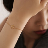 925 Silver Gold-Plated Smiling Face Bracelet