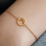 925 Silver Gold-Plated Smiling Face Bracelet