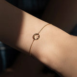 925 Silver Gold-Plated Smiling Face Bracelet