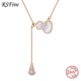 925 Silver Gourd Necklace Flash Diamond Choker