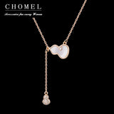 925 Silver Gourd Necklace Flash Diamond Choker