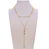 925 Silver Heart CZ Paved Double Layer Necklace Rose Y Shape Sexy Jewelry