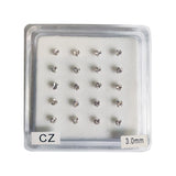 925 Silver Heart CZ Nose Stud 20pcs