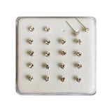 925 Silver Heart CZ Nose Stud 20pcs