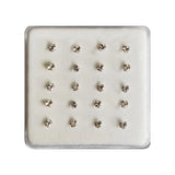 925 Silver Heart CZ Nose Stud 20pcs
