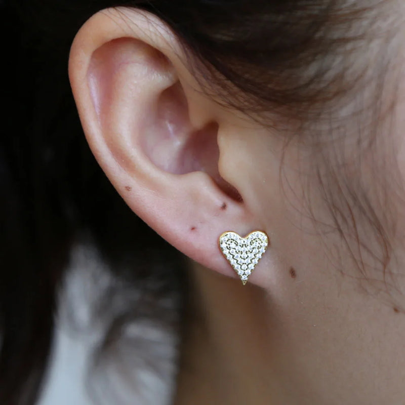 925 Silver Heart Earrings for Women Love Grind Hot Girls Party Mini CZ