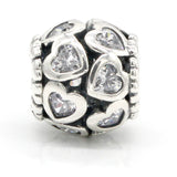 925 Silver Heart CZ Charm for Jewelry