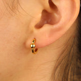 925 Silver Polishing Round Balls Huggie Hoops Earrings