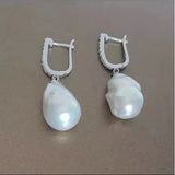 925 Silver Natural Baroque Pearl Drop Earrings 15-25mm