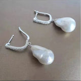 925 Silver Natural Baroque Pearl Drop Earrings 15-25mm
