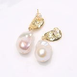 925 Silver Natural Baroque Pearl Drop Earrings 15-25mm