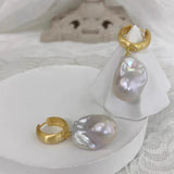 925 Silver Natural Baroque Pearl Drop Earrings 15-25mm