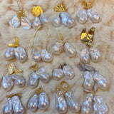 925 Silver Natural Baroque Pearl Drop Earrings 15-25mm