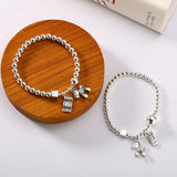 925 Sterling Silver Beaded Bracelet for Girlfriends