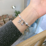 925 Sterling Silver Beaded Bracelet for Girlfriends