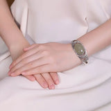 925 Silver Hetian Jade Sapphire Plum Lady's Bracelet