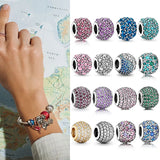 925 Silver Inlaid Magic Crystal Beads for DIY Jewelry