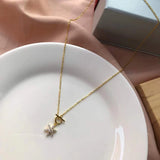 925 Silver Zirconia Flower Necklace Charm Party Jewelry