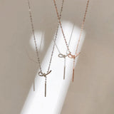 925 Sterling Silver Ins Rose Jewelry Clavicle Chain for Student Birthday