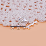 925 Silver 3-Row Chain Buckle Collar Bracelet DIY Material