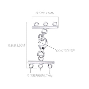 925 Silver 3-Row Chain Buckle Collar Bracelet DIY Material