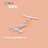 925 Silver 3-Row Chain Buckle Collar Bracelet DIY Material